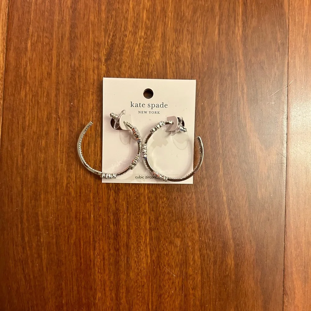 Kate Spade Gleaming Gardenia Flower Hoop Earrings
